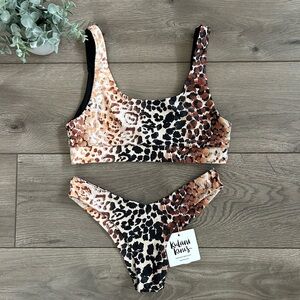 NWT Kulani Kinis Leopard Print Bikini Set Size XS